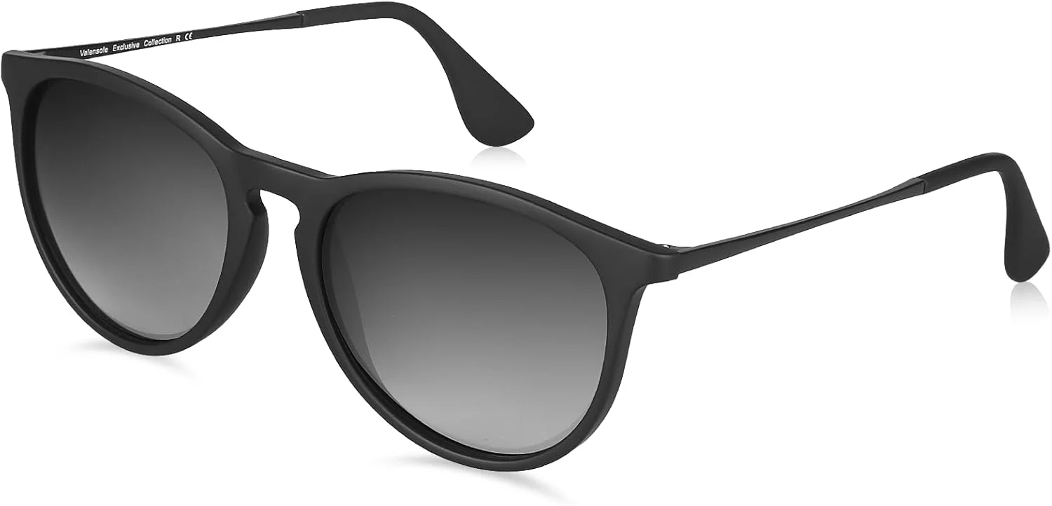 عینک آفتابی [Valensole] فوق سبک 19 گرمی با لنز پلاریزه 54، خاکستری و مشکی، طیف چای اریکا، کلاسیک UV400 ضد اشعه ماوراء بنفش برای مردان و زنان