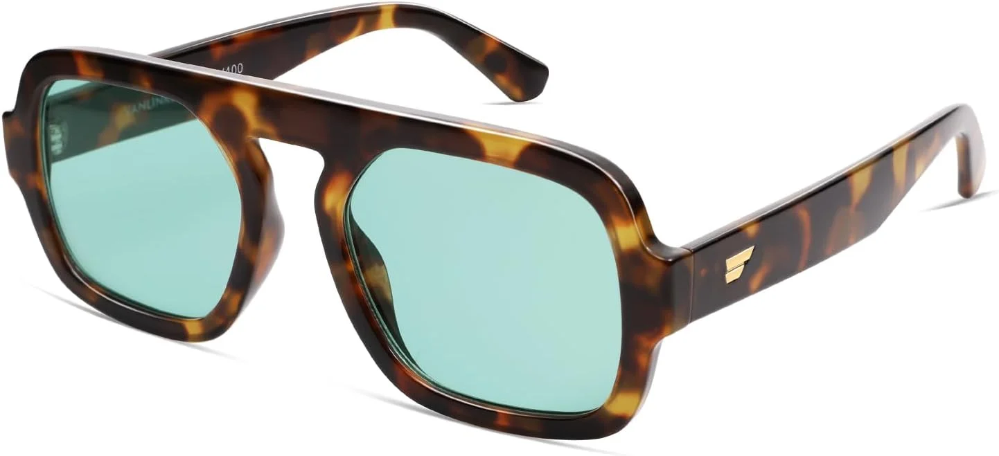 عینک آفتابی خلبانی مربعی رترو VANLINKER برای زنان و مردان، مدل VL9826، سبک وینتیج دهه 70، مستطیلی تخت و مد روز عینک آفتابی خلبانی مربعی رترو VANLINKER برای زنان و مردان، مدل VL9826، سبک وینتیج دهه 70، مستطیلی تخت و مد روز