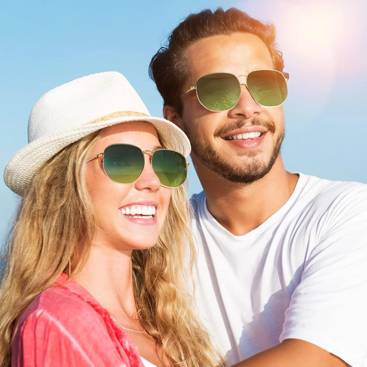 عینک آفتابی والنسول، فریم فلزی، لنز شیشه ای تخت شش ضلعی، محافظت UV400 برای رانندگی، ماهیگیری، پیاده روی، گلف، عینک آفتابی ورزشی در فضای باز برای مردان و زنان