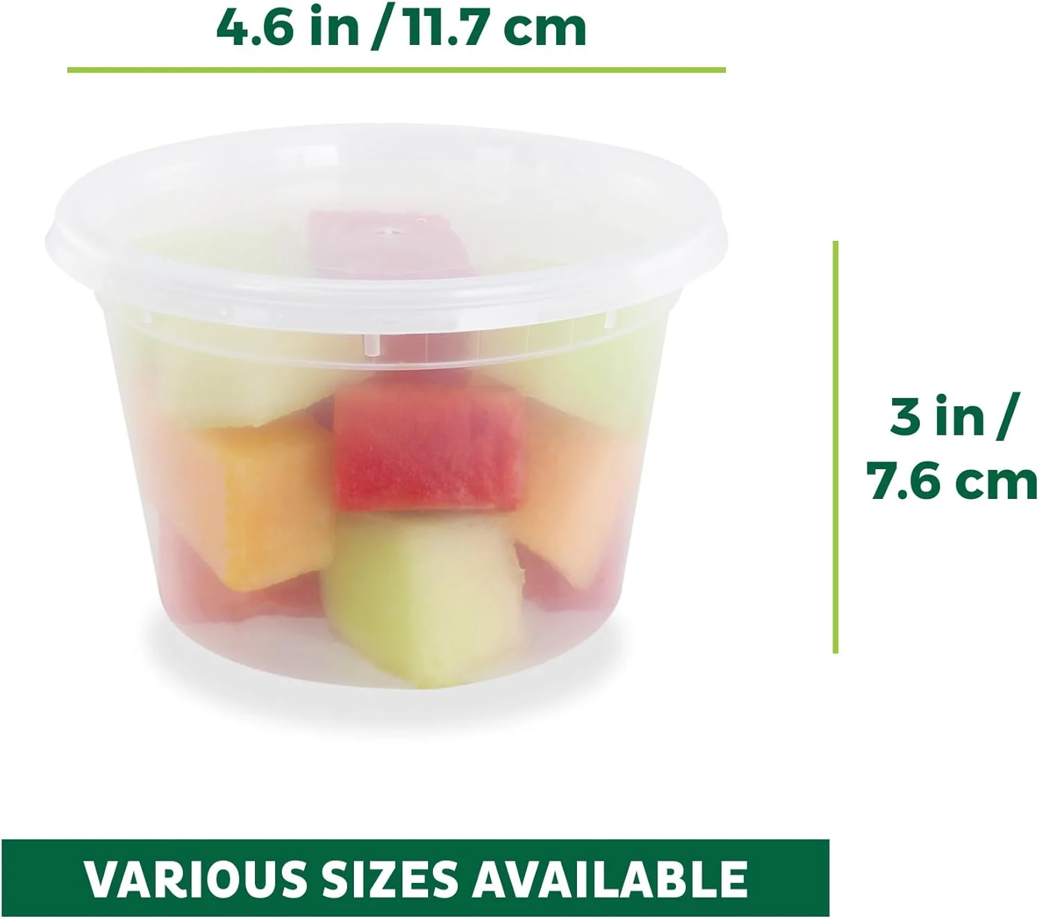 ظروف نگهداری مواد غذایی فرش ور، ظروف پلاستیکی دلی 470 میلی لیتری با درب، مناسب برای اسلایم، سوپ، آماده سازی غذا | بدون BPA | قابل چیدن | ضد نشت | قابل استفاده در مایکروویو/ماشین ظرفشویی/فریزر YH-S16X240