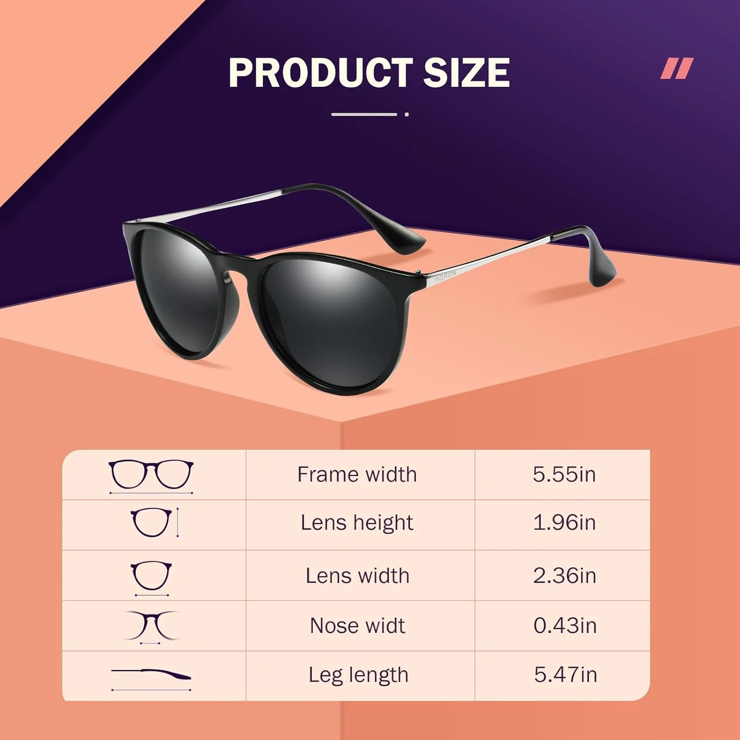 عینک آفتابی زنانه Ulknyss، پلاریزه، رترو، گرد، محافظت UV400، عینک آفتابی وینتیج برای رانندگی و مسافرت بانوان