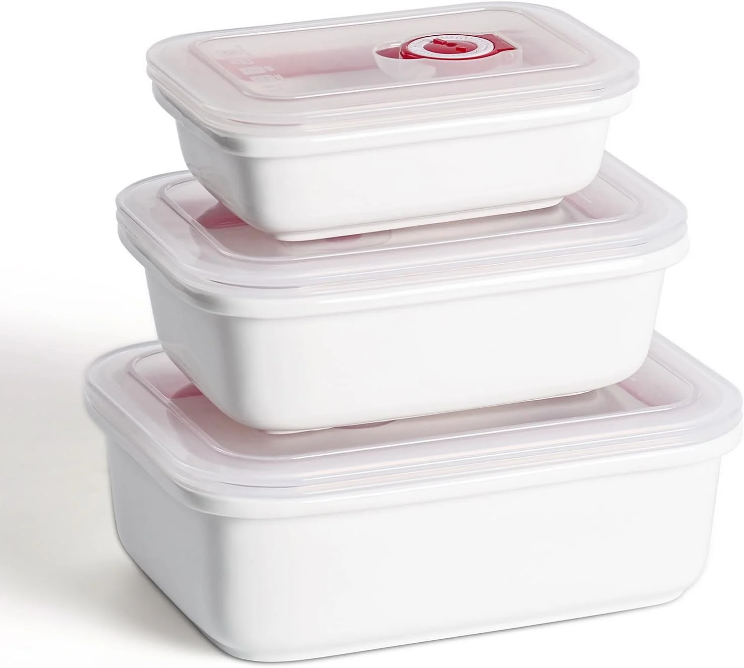 ظروف سرامیکی نگهداری غذا با درب، ظروف آماده سازی غذا چندبار مصرف، ظروف ناهار برای آماده سازی غذا، پیک نیک، کمپینگ، قابل استفاده در مایکروویو، ماشین ظرفشویی و فریزر، ست 3 عددی