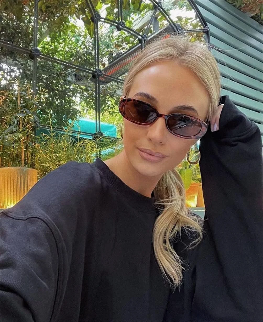 عینک آفتابی بیضی رترو ADEWU مردانه زنانه دهه 90 عینک آفتابی باریک قدیمی برای مسافرت و رانندگی