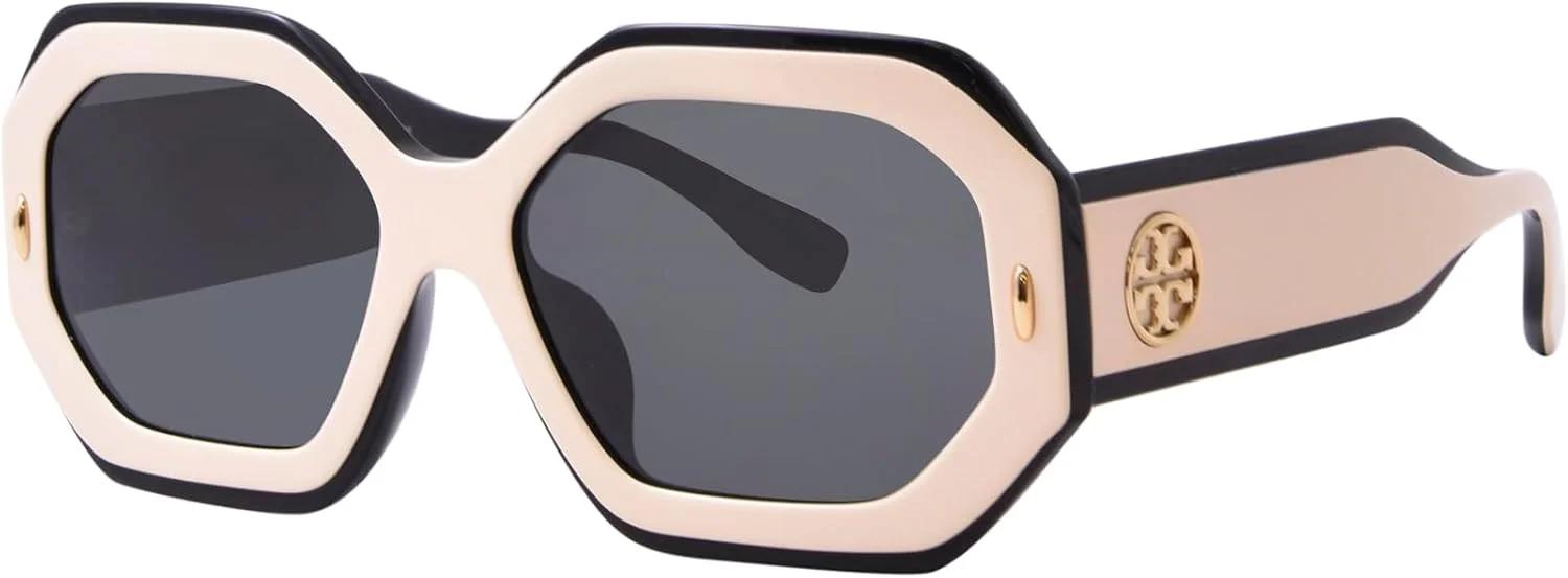 عینک آفتابی توری برچ TY 7192 U 196187 مشکی/عاجی دودی خاکستری یکدست