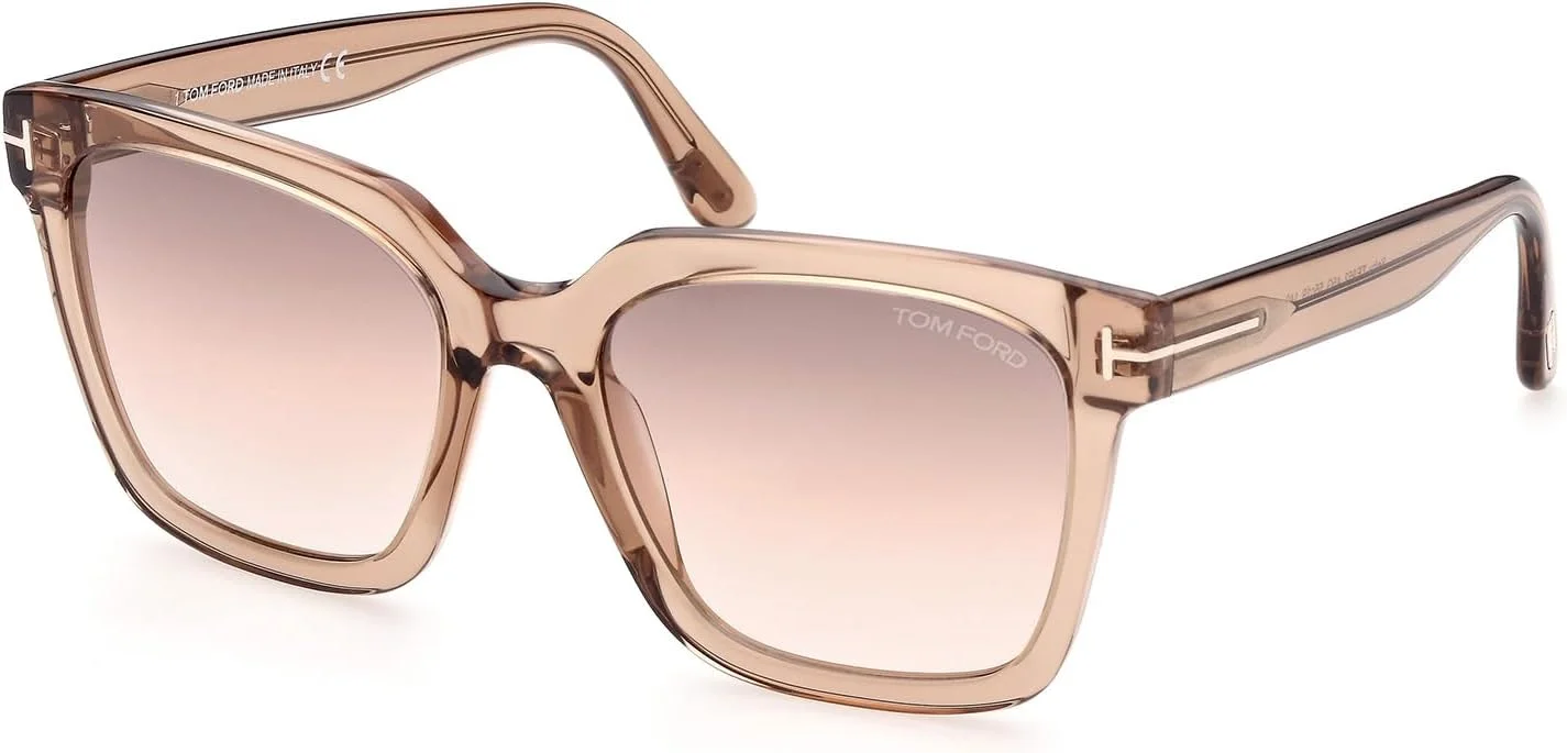 عینک آفتابی زنانه تام فورد SELBY FT 0952، قهوه ای روشن شفاف/ قهوه ای سایه دار، 55/19/140