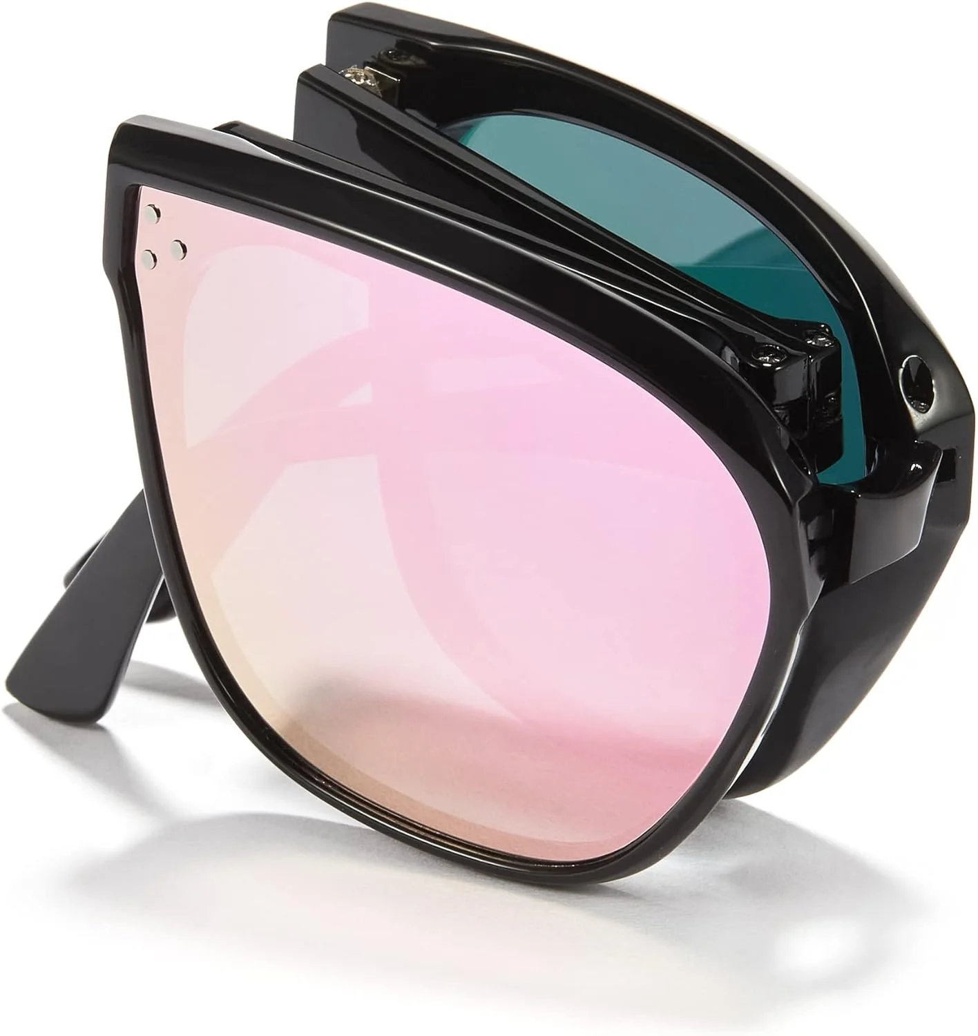 عینک آفتابی تاشو زنانه SYOSI، عینک آفتابی پلاریزه فوق سبک قابل حمل UV 400 عینک آفتابی وینتیج