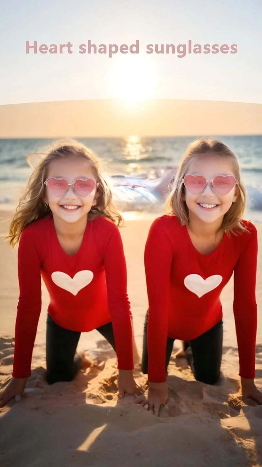 عینک آفتابی قلبی رترو Sweet seven، دو جفت - عینک های هیپی صورتی برای استایل دهه 60 و 70 و اکسسوری های جشنواره عینک آفتابی قلبی رترو Sweet seven، دو جفت - عینک های هیپی صورتی برای استایل دهه 60 و 70 و اکسسوری های جشنواره