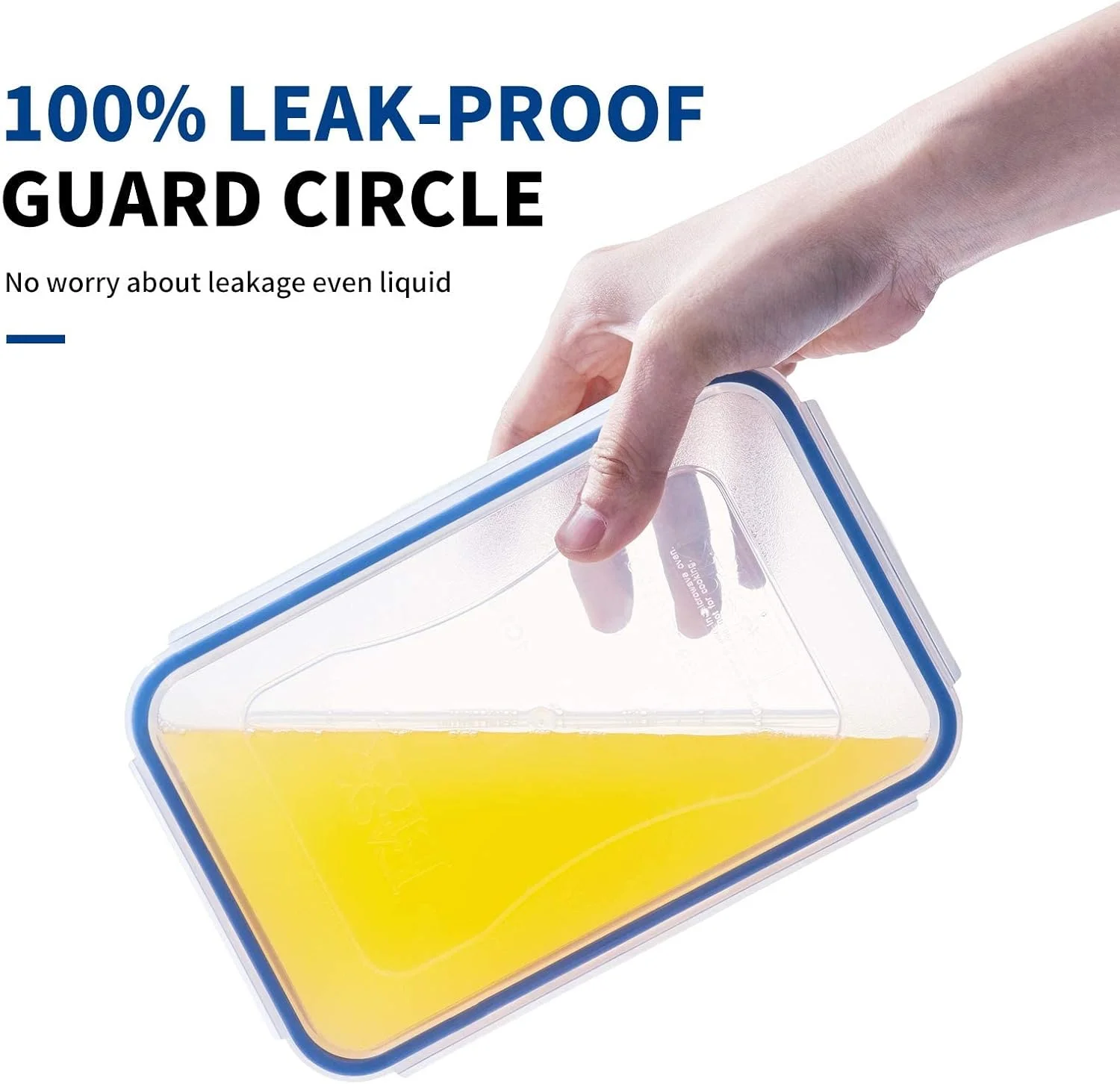 ظرف نگهداری مواد غذایی EASYLOCK بسته 6 عددی با درب های محکم، ظروف پلاستیکی آماده سازی غذا قابل استفاده مجدد، 1.15 لیتر، ضد نشت، قابل استفاده در مایکروویو، فریزر و ماشین ظرفشویی (آبی)