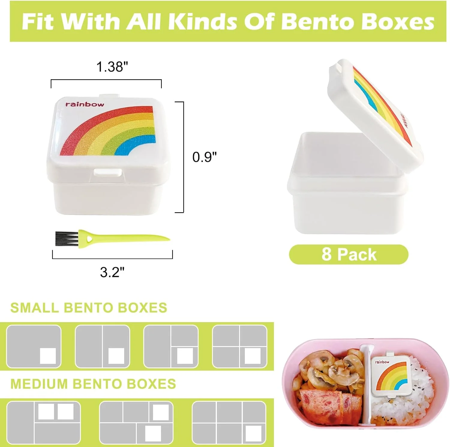 ظرف سس سالاد Elykorrne، بسته 8 عددی، ظروف کوچک چاشنی با درب، ظروف سس قابل استفاده مجدد، فنجان چاشنی پلاستیکی، ضد نشت برای جعبه بنتو ناهار کودکان، سفید