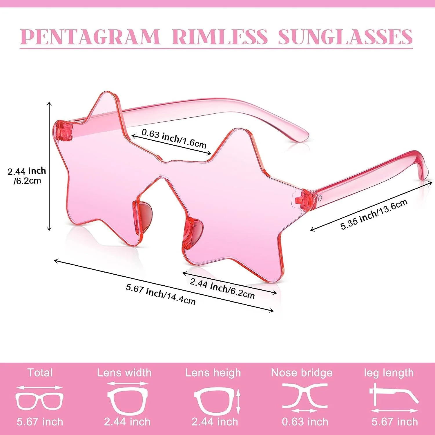 عینک آفتابی ستاره ای شکل SECALIFE، 2 عدد، چند رنگ، بدون قاب، عینک های ستاره ای شکل، عینک آفتابی بزرگ مد روز برای زنان، بنفش عینک آفتابی ستاره ای شکل SECALIFE، 2 عدد، چند رنگ، بدون قاب، عینک های ستاره ای شکل، عینک آفتابی بزرگ مد روز برای زنان، بنفش