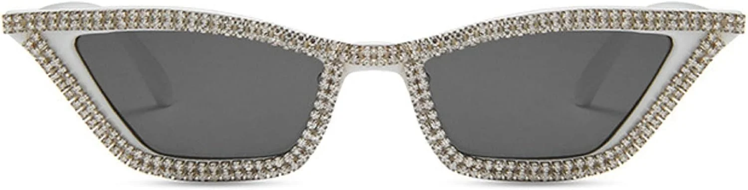 عینک آفتابی چشم گربه ای زنانه mincl، عینک های بدلیجات درخشان، عینک های الماس دار مد روز و محافظ UV400