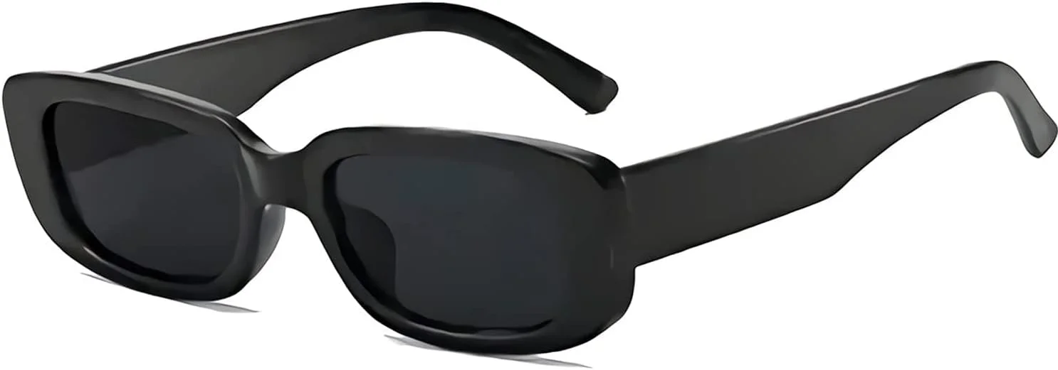 عینک آفتابی مستطیلی رترو زنانه و مردانه، عینک آفتابی مربعی کوچک و قدیمی با محافظت از چشم، عینک رانندگی قدیمی با محافظت UV400، فریم باریک مربعی مد دهه 90