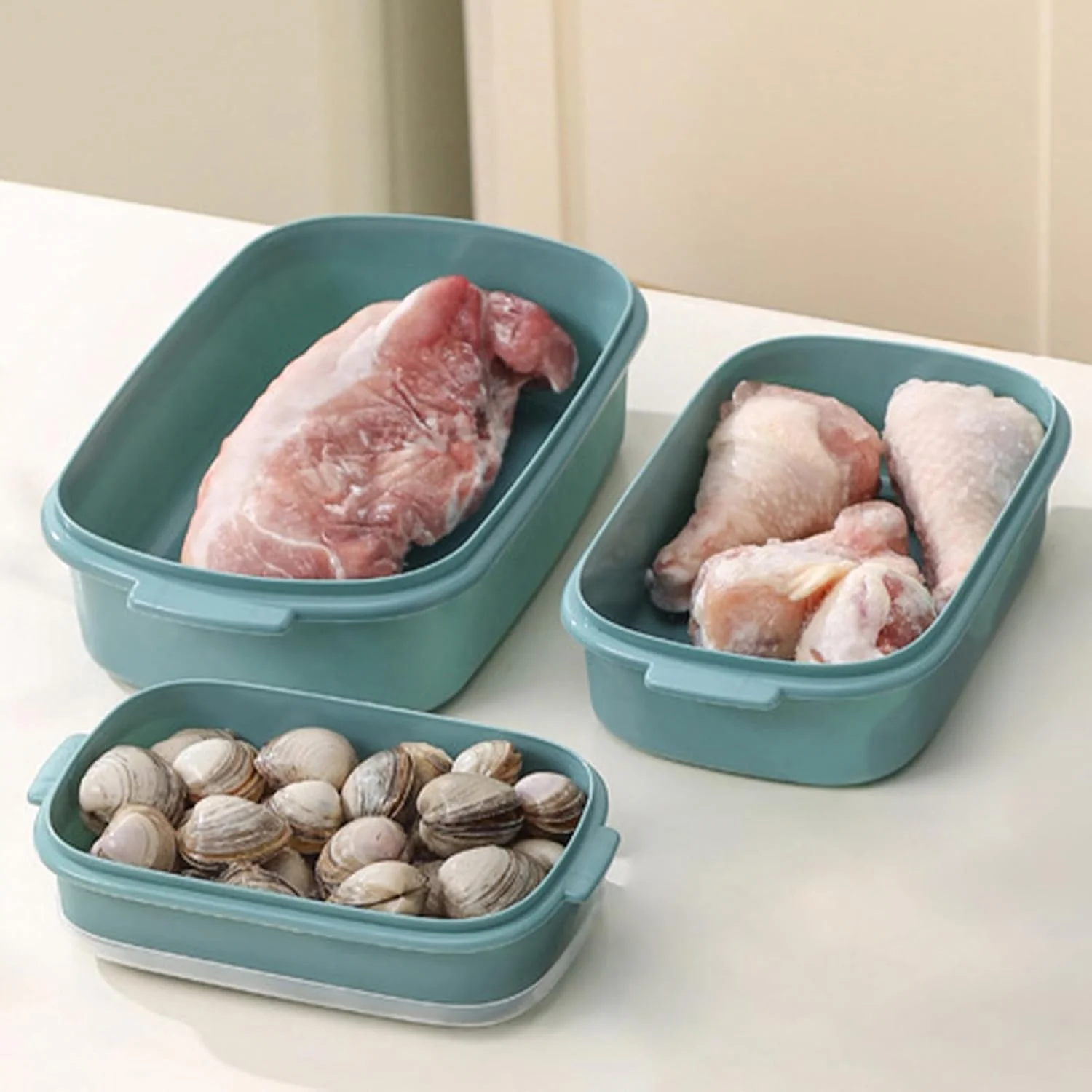 ظروف نگهداری فریزر | جعبه های دربسته و مناسب مایکروویو | ست ظروف نگهداری و سازماندهی فریزر، مناسب برای میوه، سالاد، غذای باقیمانده، مواد غذایی خشک، آشپزخانه منزل، یخچال، انبار، پیک نیک و پخت و پز