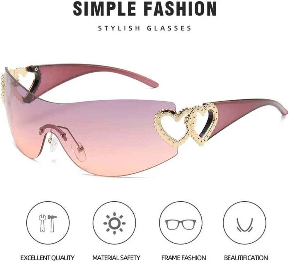 عینک آفتابی Xspring Y2K، عینک آفتابی شیلد بدون قاب با محافظت UV400، عینک آفتابی ترندی و بزرگسالانه سبک وزن ساده دهه 2000 برای زنان، عینک آفتابی فشن برای زنان و مردان عینک آفتابی Xspring Y2K، عینک آفتابی شیلد بدون قاب با محافظت UV400، عینک آفتابی ترندی و بزرگسالانه سبک وزن ساده دهه 2000 برای زنان، عینک آفتابی فشن برای زنان و مردان