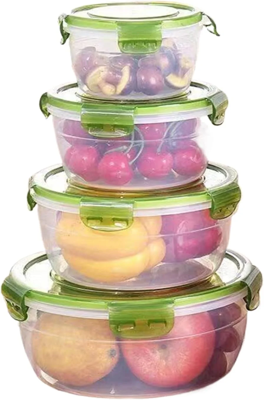 ظروف غذا با درب - جعبه های غذای مناسب مایکروویو - جعبه سالاد پیک نیک - برای نگهداری مواد غذایی در انبار، یخچال، فریزر، کمپینگ، پیک نیک، ناهار، میان وعده، سالاد، سوپ، سبزیجات و میوه