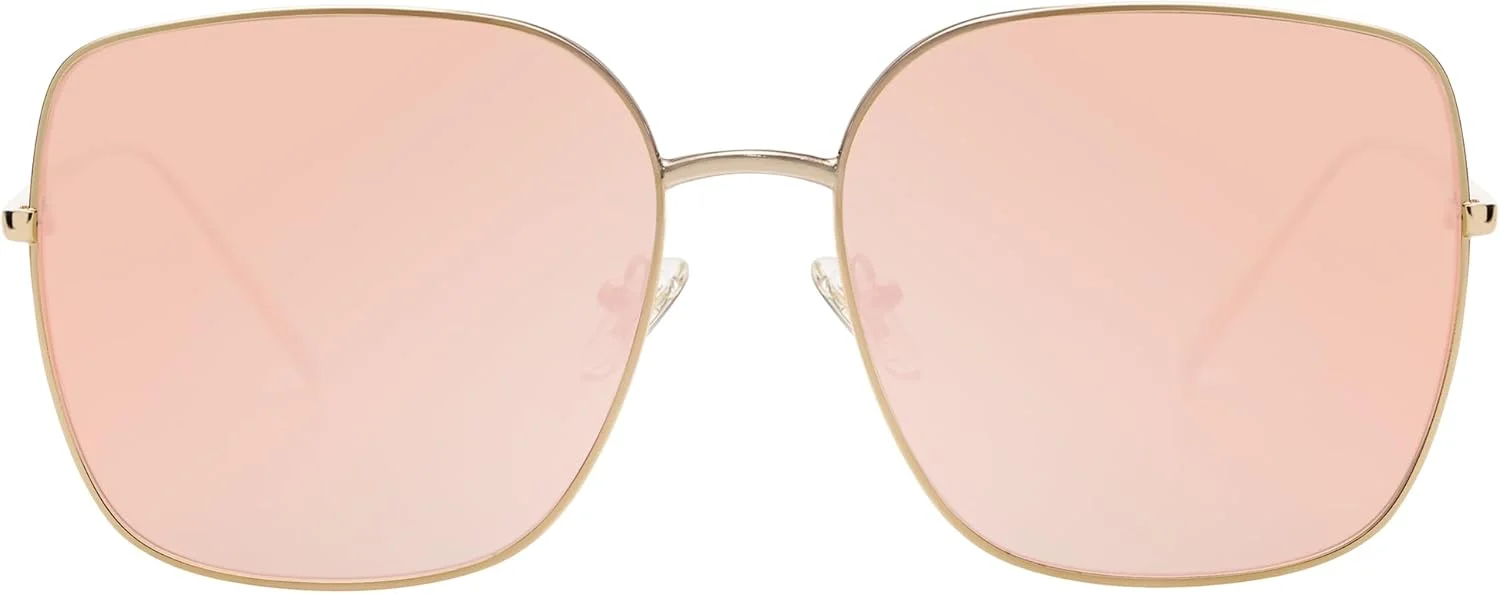 عینک آفتابی مربعی بزرگ و ترندی SOJOS مدل SJ1146 با لنز آینهای تخت و فریم طلایی/لنز آینهای صورتی برای خانمها و آقایان عینک آفتابی مربعی بزرگ و ترندی SOJOS مدل SJ1146 با لنز آینهای تخت و فریم طلایی/لنز آینهای صورتی برای خانمها و آقایان