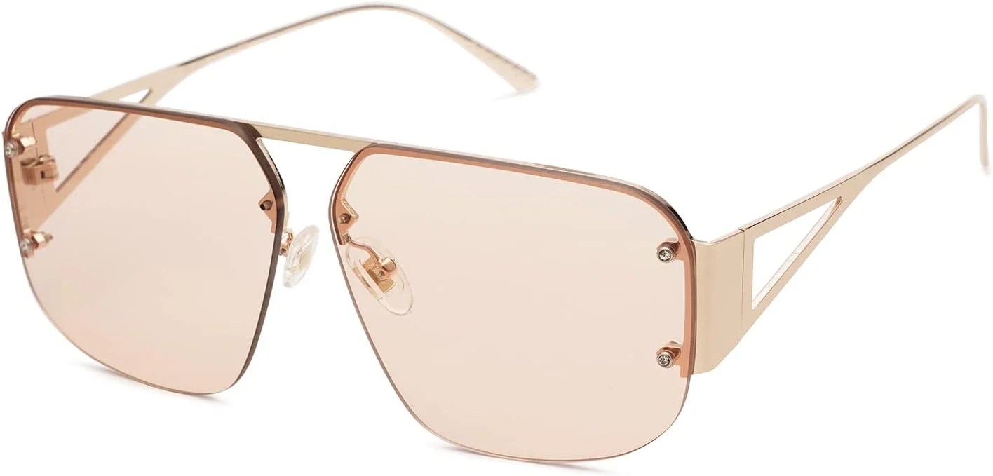 عینک آفتابی خلبانی شیک SOJOS مردانه زنانه، فریم فلزی بدون حاشیه، مدل Lentes De Sol Para Mujer SJ1192 عینک آفتابی خلبانی شیک SOJOS مردانه زنانه، فریم فلزی بدون حاشیه، مدل Lentes De Sol Para Mujer SJ1192