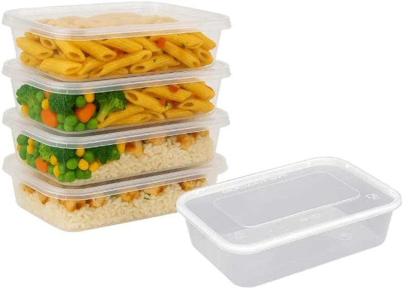 ظروف غذای بیرون بر دکتر بلو، بسته 10 عددی، همراه با درب - جعبه های آماده سازی غذای پلاستیکی قابل استفاده مجدد و ایمن در مایکروویو - بدون نشتی و بدون BPA - ایده آل برای فریزر، ناهار و نگهداری (500 میلی لیتر)