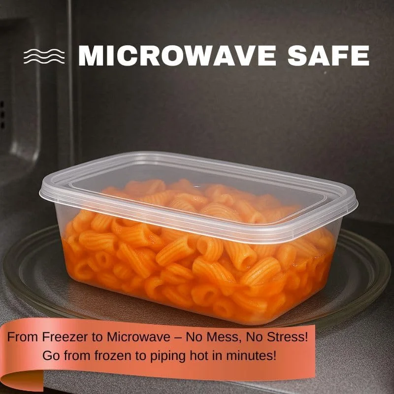 ظروف غذای بیرون بر دکتر بلو، بسته 10 عددی، همراه با درب - جعبه های آماده سازی غذای پلاستیکی قابل استفاده مجدد و ایمن در مایکروویو - بدون نشتی و بدون BPA - ایده آل برای فریزر، ناهار و نگهداری (500 میلی لیتر)