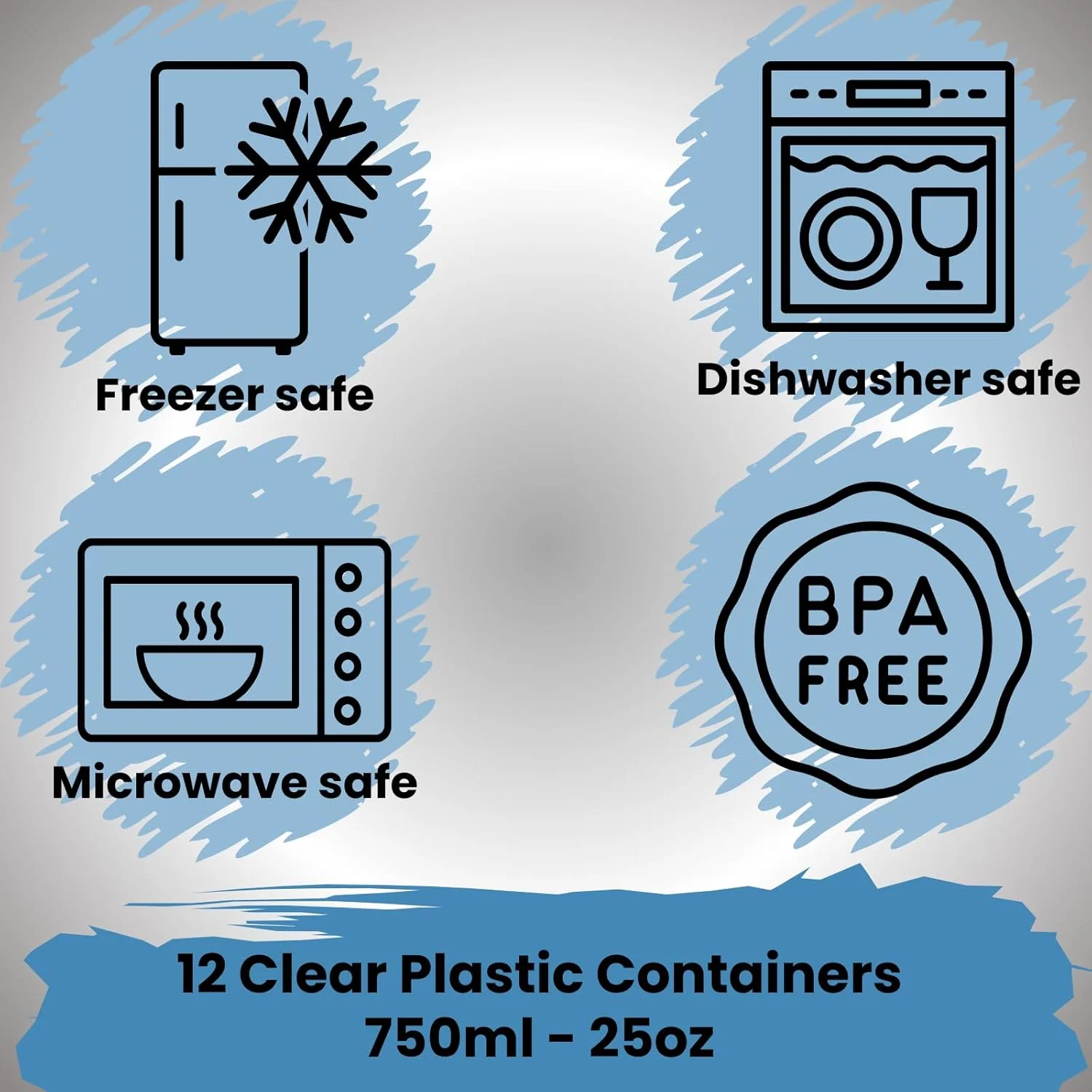 ظروف پلاستیکی غذا نونوچو با درب. بسته 12 عددی 750 میلی لیتری. جعبه های شفاف نگهداری در فریزر، نگهداری مواد غذایی، قابل استفاده در مایکروویو، یخچال، قابل شستشو، قابل بازیافت، ضد نشت، قابل استفاده مجدد، بدون BPA، مناسب بیرون بر.