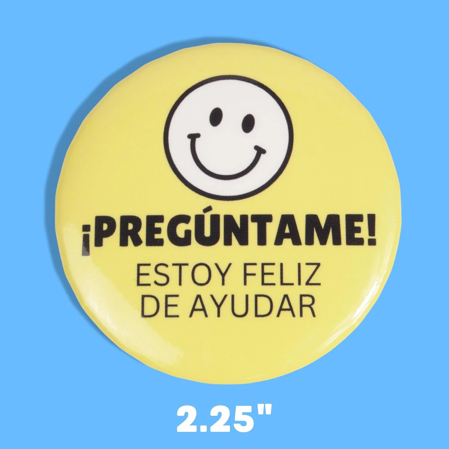 دکمه "Pregúntame Estoy Feliz De Ayudar" Mad Mags، سنجاق داوطلب، معلم و خدمات مشتری، 2.25 اینچ دکمه "Pregúntame Estoy Feliz De Ayudar" Mad Mags، سنجاق داوطلب، معلم و خدمات مشتری، 2.25 اینچ