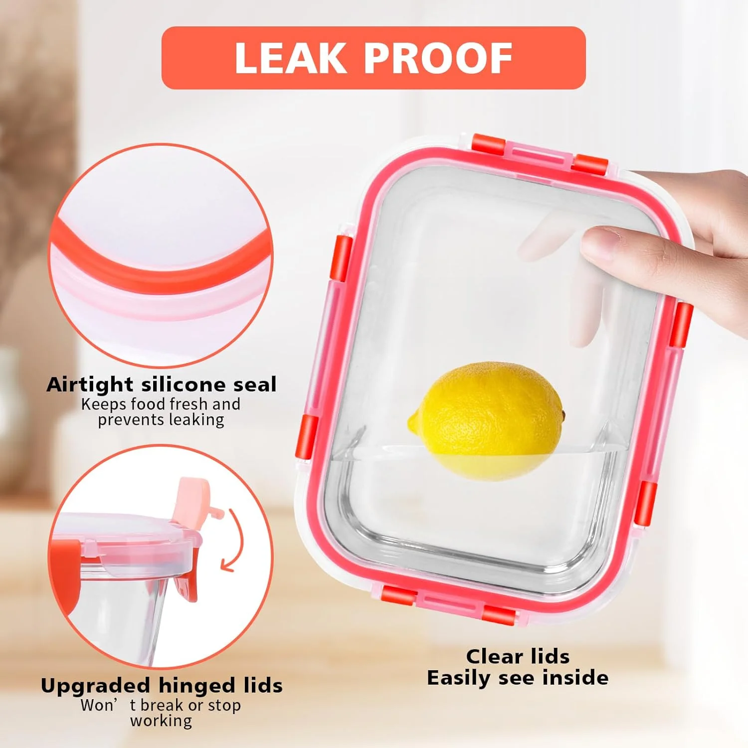 ظروف آماده سازی غذا شیشه ای میتوز، بسته 10 عددی، ظروف غذای شیشه ای درب دار، ظروف نگهداری مواد غذایی قابل چیدن با درب، بدون BPA، مناسب برای مایکروویو، فر، فریزر و ماشین ظرفشویی (رنگی)