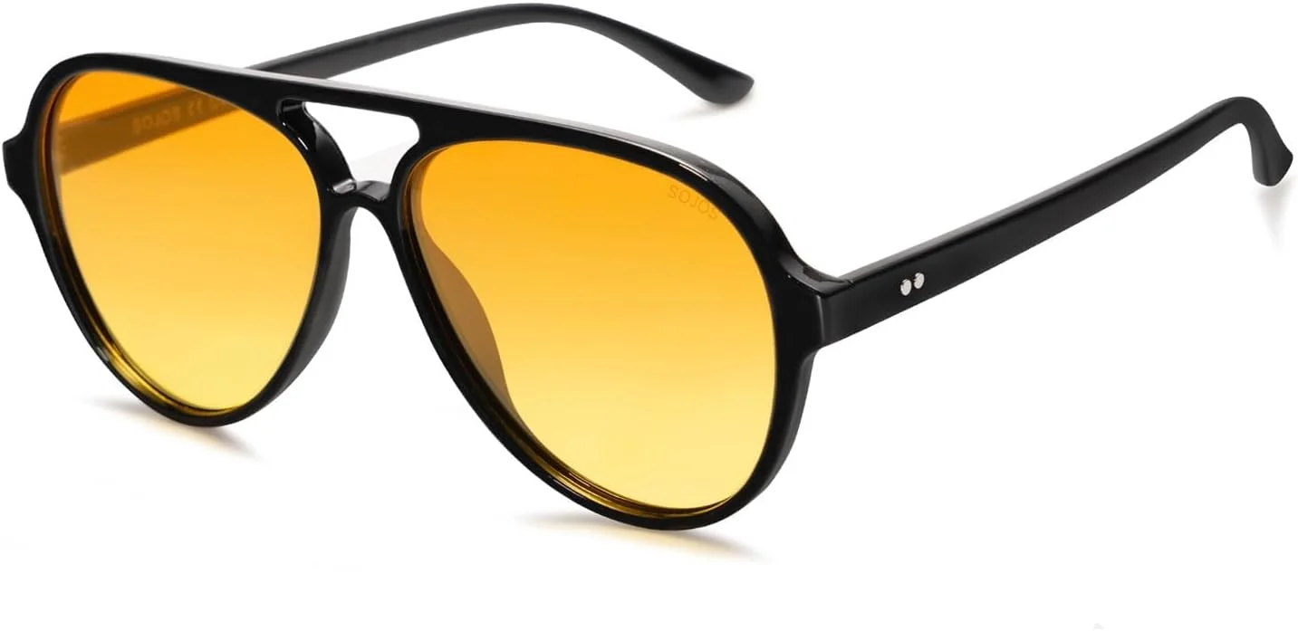 عینک آفتابی خلبانی پلاریزه کلاسیک SOJOS زنانه مردانه رترو با پل دوتایی SJ2201