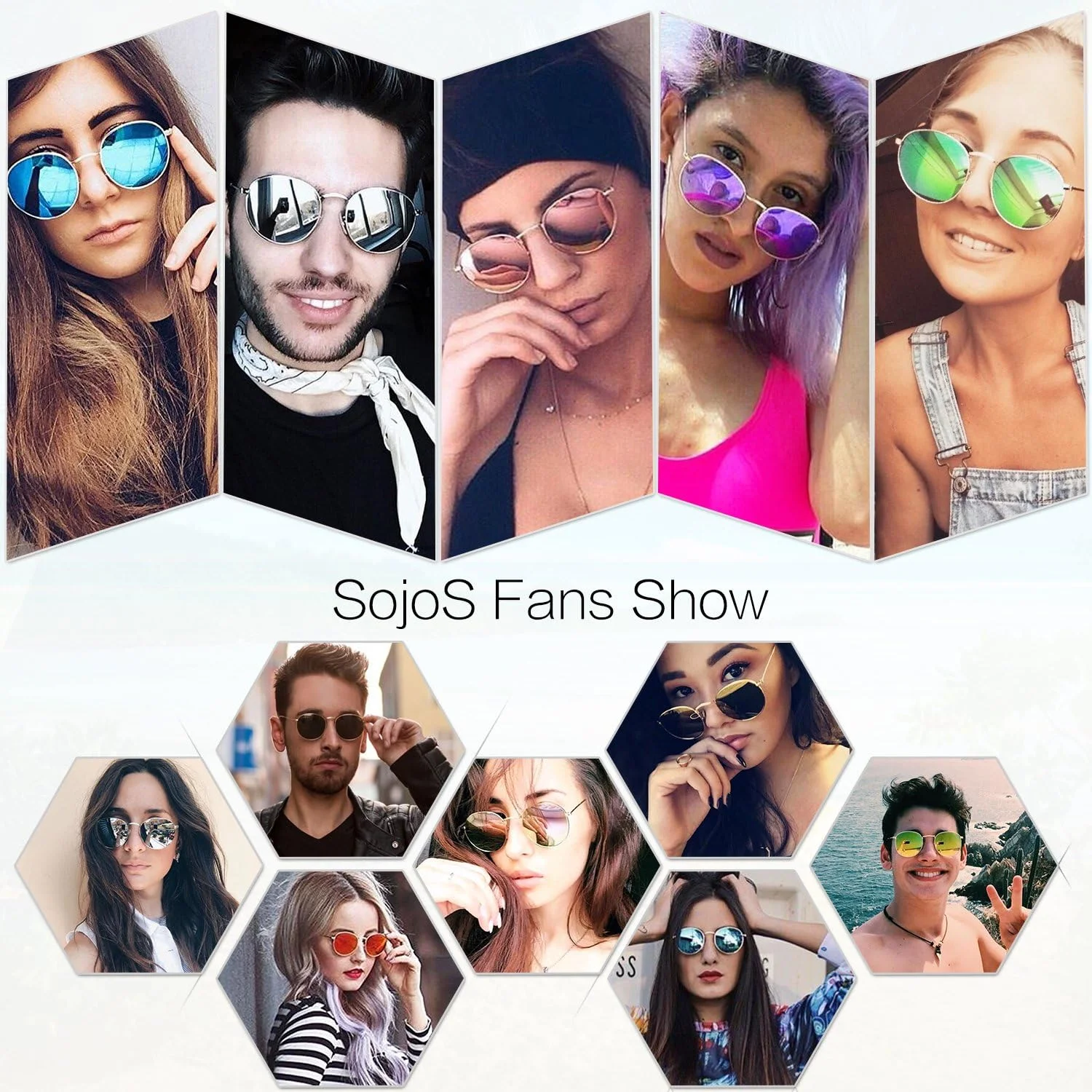 عینک آفتابی پلاریزه گرد کوچک SOJOS برای زنان و مردان، سایه های کلاسیک و قدیمی UV400 مدل SJ1014 عینک آفتابی پلاریزه گرد کوچک SOJOS برای زنان و مردان، سایه های کلاسیک و قدیمی UV400 مدل SJ1014