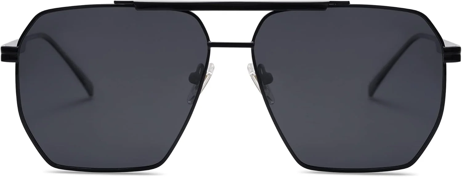 SOJOS Retro Oversized Square Polarized Sunglasses for Women Men Vintage Shades UV400 Classic Large Metal Sun Glasses SJ1161 SOJOS Retro Oversized Square Polarized Sunglasses for Women Men Vintage Shades UV400 Classic Large Metal Sun Glasses SJ1161