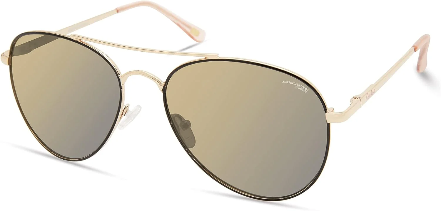 عینک آفتابی زنانه Skechers Sea6166 Pilot، طلایی، 56 میلی متر