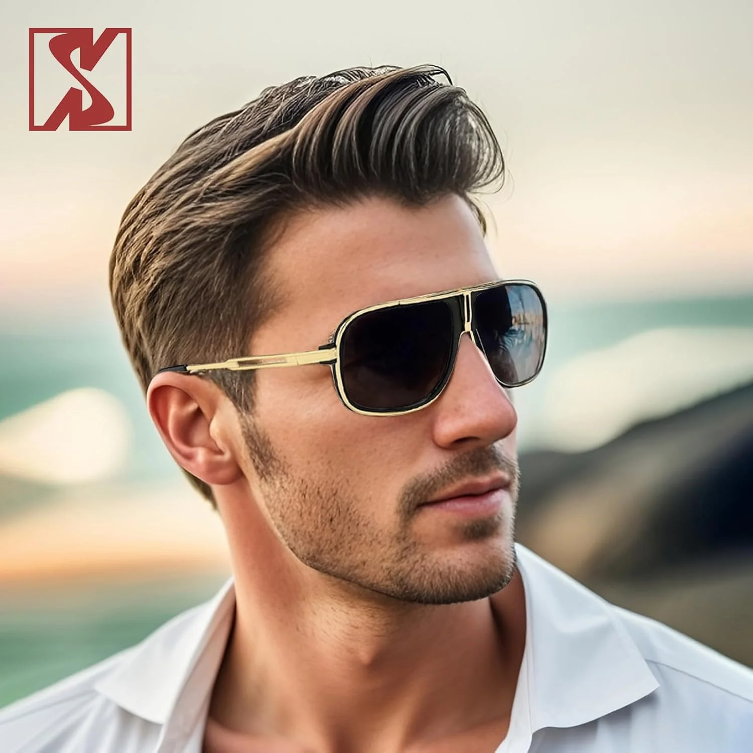 عینک آفتابی رترو مردانه، عینک خلبانی بزرگ سایز وینتیج زنانه، عینک آینه ای مد روز کلاسیک، مناسب برای هر دو جنس عینک آفتابی رترو مردانه، عینک خلبانی بزرگ سایز وینتیج زنانه، عینک آینه ای مد روز کلاسیک، مناسب برای هر دو جنس