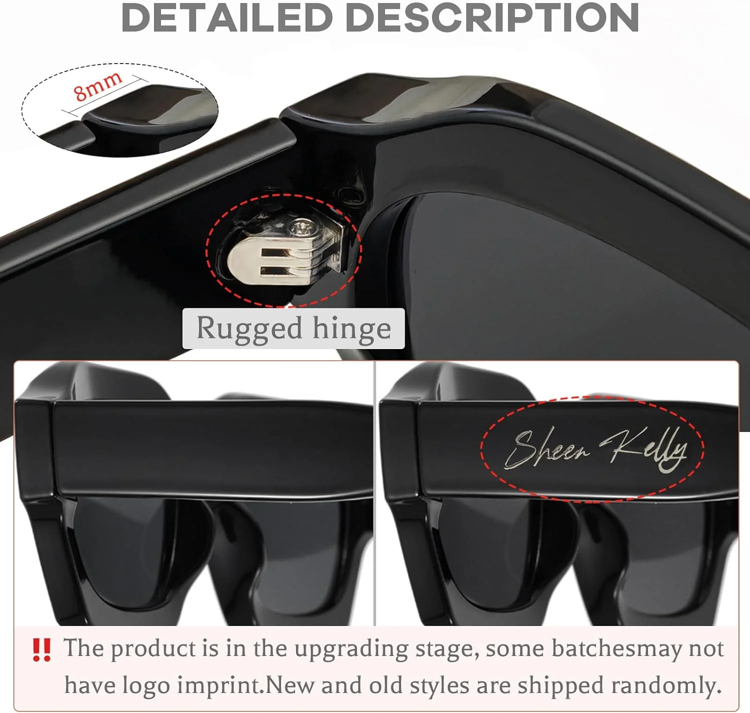 عینک آفتابی مستطیلی یکپارچهسازی با سیستمعامل برای مردان و زنان، لنزهای شش ضلعی مربعی مشکی نارنجی، عینکهای ترندی دهه 90 عینک آفتابی مستطیلی یکپارچهسازی با سیستمعامل برای مردان و زنان، لنزهای شش ضلعی مربعی مشکی نارنجی، عینکهای ترندی دهه 90