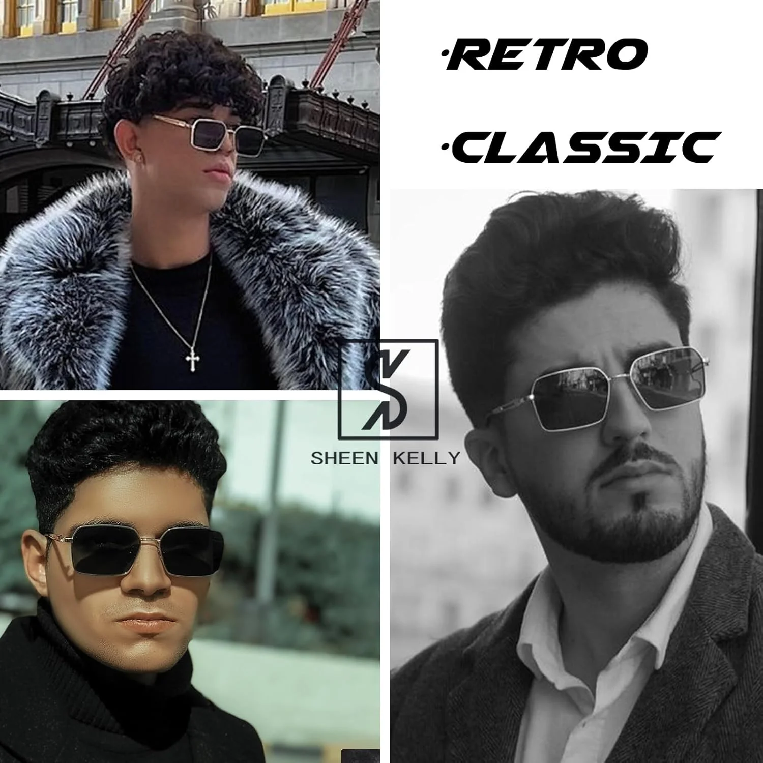 عینک آفتابی فلزی مربعی یکپارچهسازی با سیستمعامل شین کلی، مردانه زنانه، کلاسیک، مد روز، شش ضلعی، فریم کوچک فلزی، عینک آفتابی مشکی عینک آفتابی فلزی مربعی یکپارچهسازی با سیستمعامل شین کلی، مردانه زنانه، کلاسیک، مد روز، شش ضلعی، فریم کوچک فلزی، عینک آفتابی مشکی