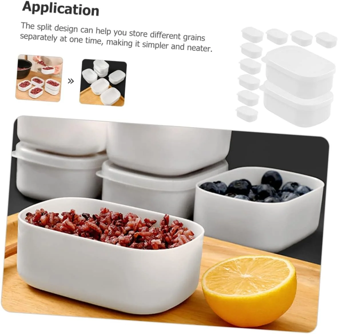 Defsedar 10Pcs Packing crisper plastic containers with lids stackable produce storage freezer fresh keeper food containers household food container pp brown rice Micro-wave oven