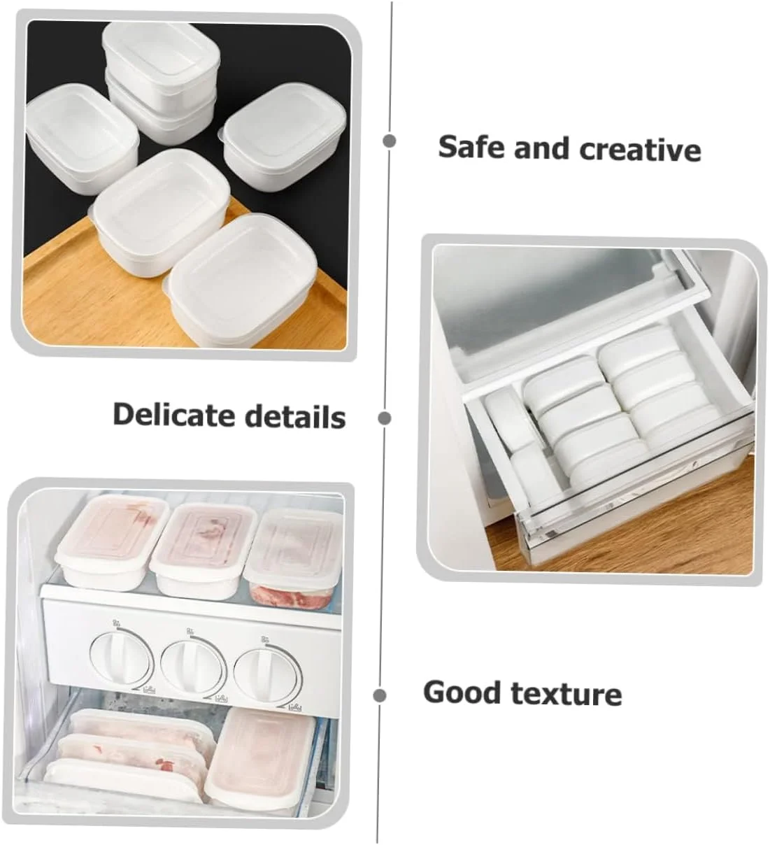 Defsedar 10Pcs Packing crisper plastic containers with lids stackable produce storage freezer fresh keeper food containers household food container pp brown rice Micro-wave oven