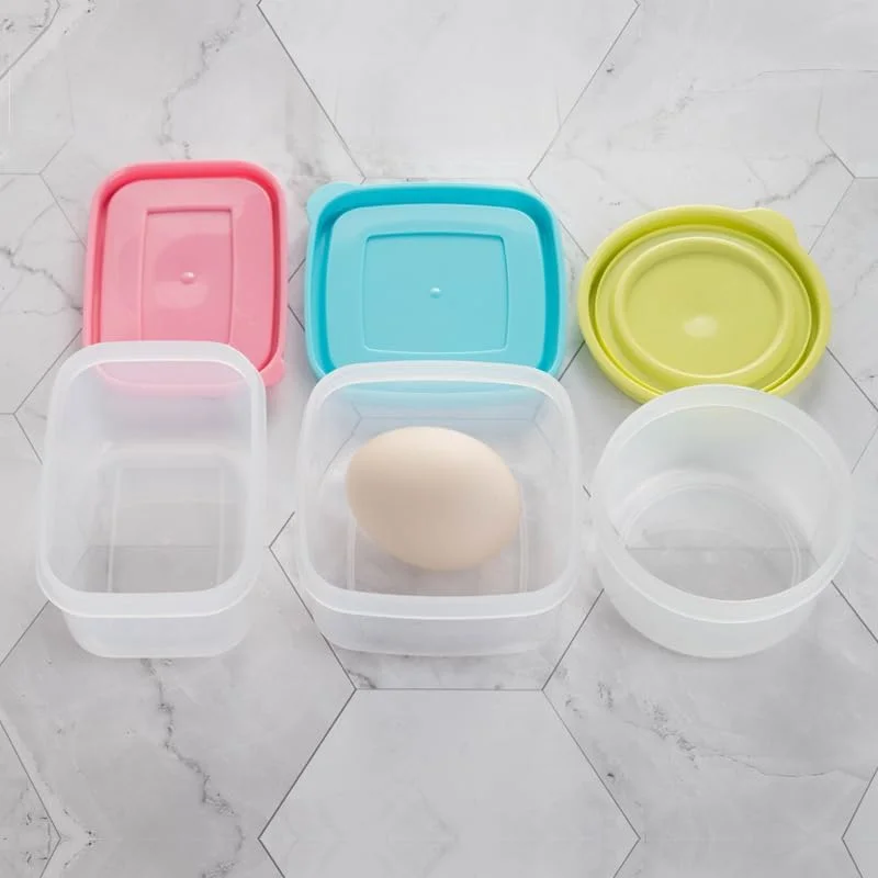 ظروف نگهداری غذا دفسدار 6 عددی 160 میلی لیتری، ظرف پلاستیکی درب دار مناسب یخچال و مایکروویو، جعبه نگهداری کوچک قابل چیدن برای آماده سازی غذا و مسافرت