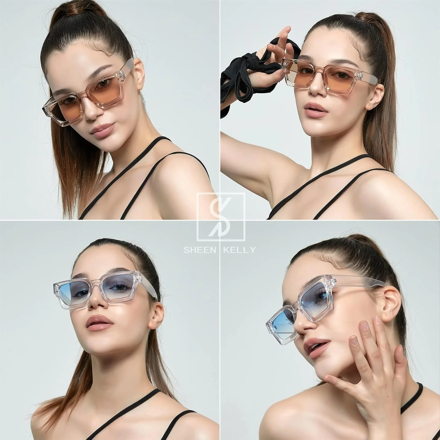 عینک آفتابی مربعی یکپارچهسازی با سیستمعامل برای مردان و زنان، فریم ضخیم مستطیلی، سایه های مشکی حجیم، عینک های مد روز دهه 90 عینک آفتابی مربعی یکپارچهسازی با سیستمعامل برای مردان و زنان، فریم ضخیم مستطیلی، سایه های مشکی حجیم، عینک های مد روز دهه 90