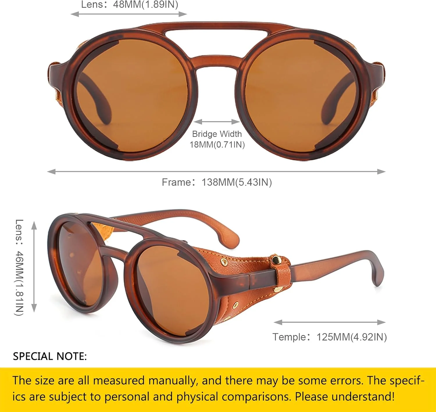 عینک آفتابی موتورسیکلت گوتیک زنانه و مردانه شین کلی، عینک آفتابی گرد استیم پانک وینتیج، محافظ جانبی یکپارچهسازی با سیستمرترو عینک آفتابی موتورسیکلت گوتیک زنانه و مردانه شین کلی، عینک آفتابی گرد استیم پانک وینتیج، محافظ جانبی یکپارچهسازی با سیستمرترو