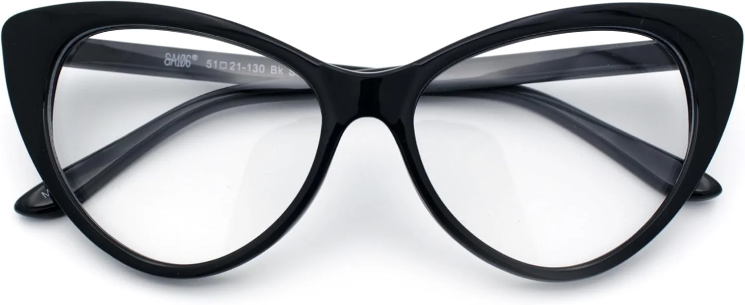 عینک گربه ای زنانه کلاسیک SA106 با لنز شفاف گوتیک عینک گربه ای زنانه کلاسیک SA106 با لنز شفاف گوتیک