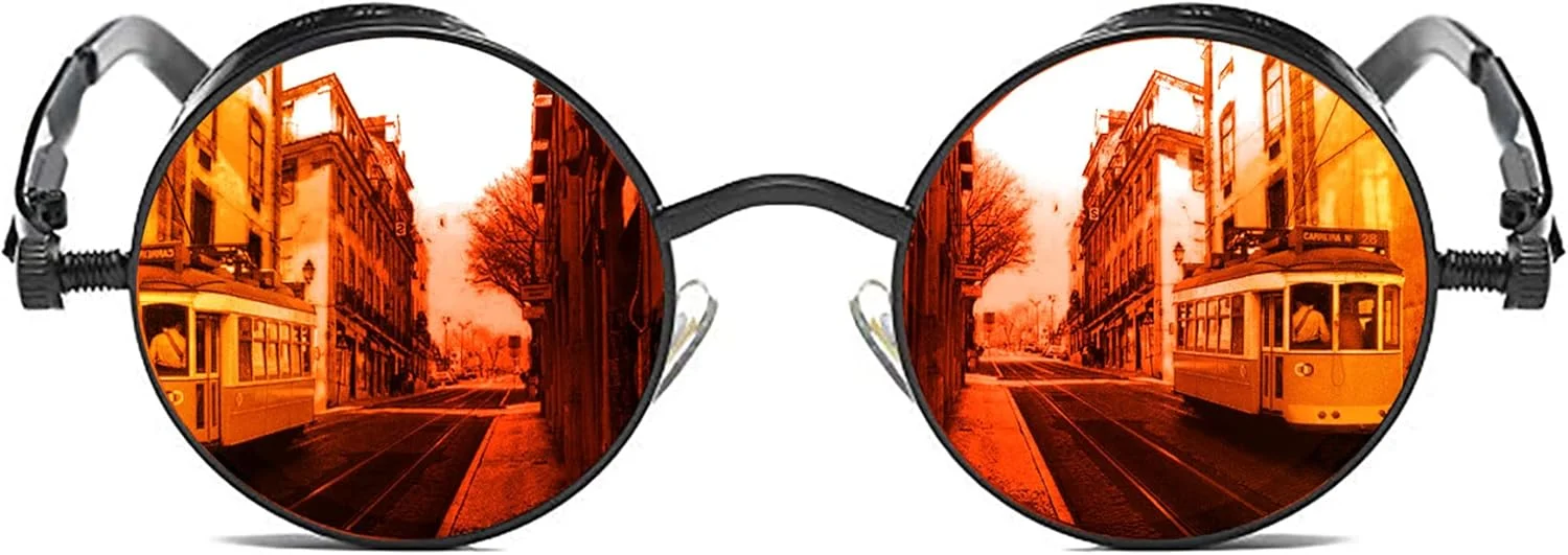 عینک آفتابی استیم پانک گوتیک ROCKNIGHT پلاریزه مردانه زنانه UV با فریم فلزی کامل