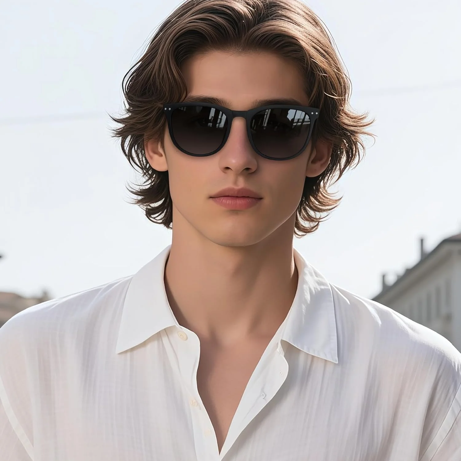 عینک آفتابی گرد تاشو پلاریزه زنانه Rimerakea با محافظت UV400 و فریم تاشو TR90 مناسب آقایان