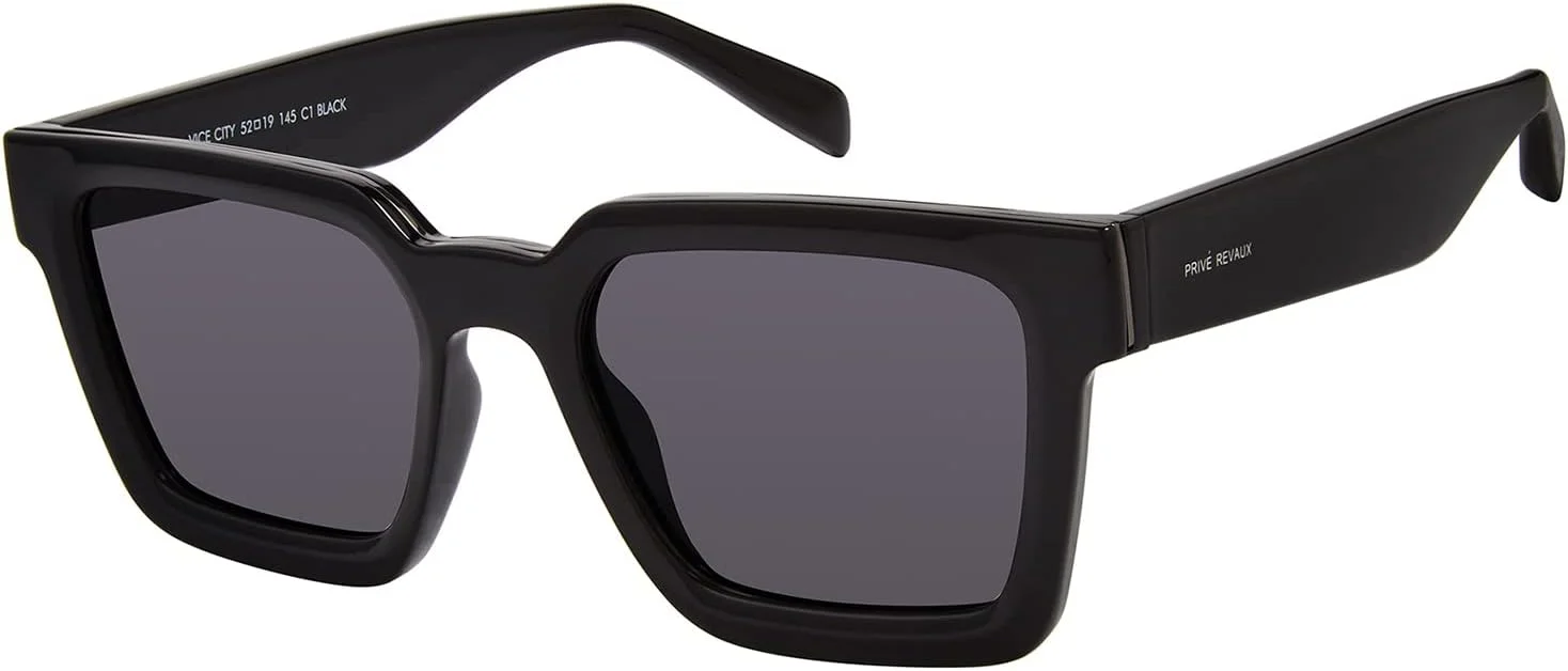 عینک آفتابی مربعی ضخیم Prive Revaux The Vice City، عدسی های پلاریزه دست ساز با محافظت 100% در برابر اشعه ماوراء بنفش برای زنان عینک آفتابی مربعی ضخیم Prive Revaux The Vice City، عدسی های پلاریزه دست ساز با محافظت 100% در برابر اشعه ماوراء بنفش برای زنان