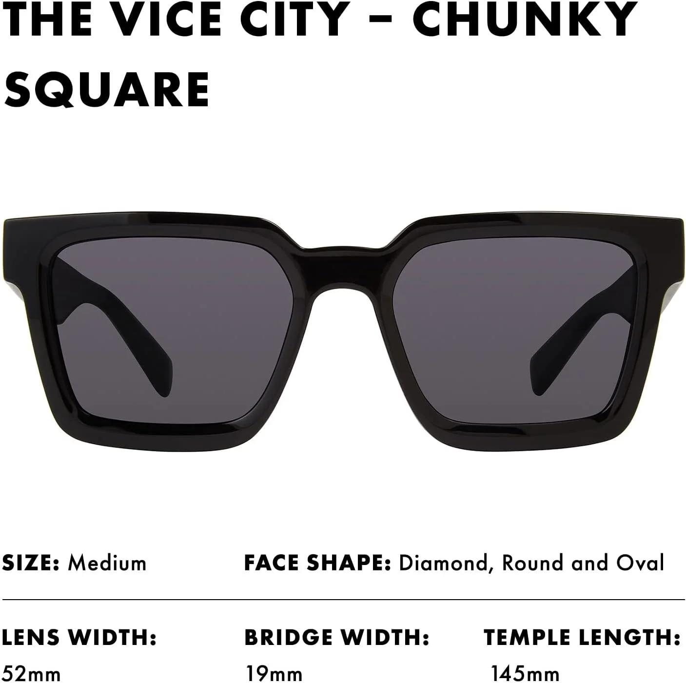 عینک آفتابی مربعی ضخیم Prive Revaux The Vice City، عدسی های پلاریزه دست ساز با محافظت 100% در برابر اشعه ماوراء بنفش برای زنان