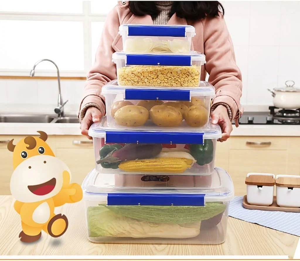 ظروف نگهداری مواد غذایی، جعبه های سازمان دهنده آشپزخانه قابل انباشت 24، 14، 7 لیتری، جعبه های ایمن در مایکروویو، فریزر و ماشین ظرفشویی، ظروف نگهداری فریزر با درب های محکم، نگهداری مواد غذایی (مجموعه 3 عددی)