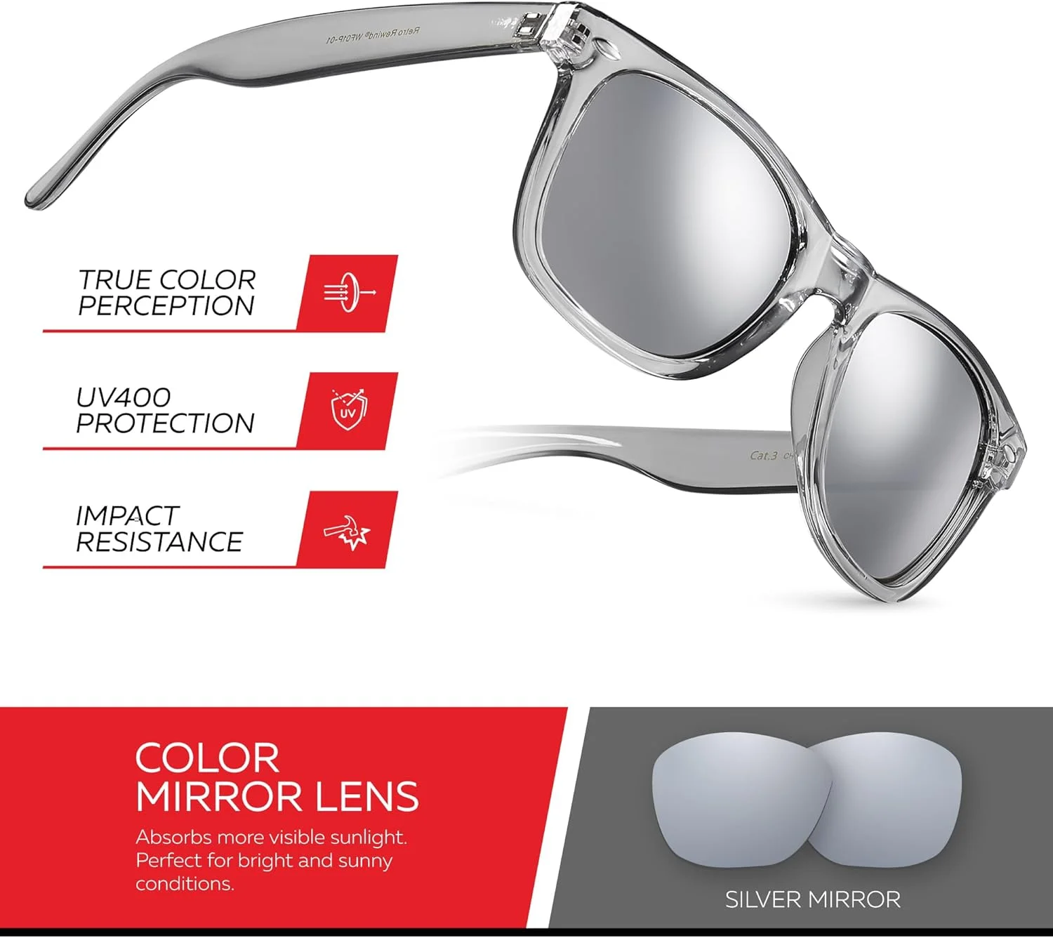 عینک آفتابی رترو با فریم شفاف و رنگارنگ نئونی دهه 80 با لنز آینه ای برای آقایان و بانوان عینک آفتابی رترو با فریم شفاف و رنگارنگ نئونی دهه 80 با لنز آینه ای برای آقایان و بانوان