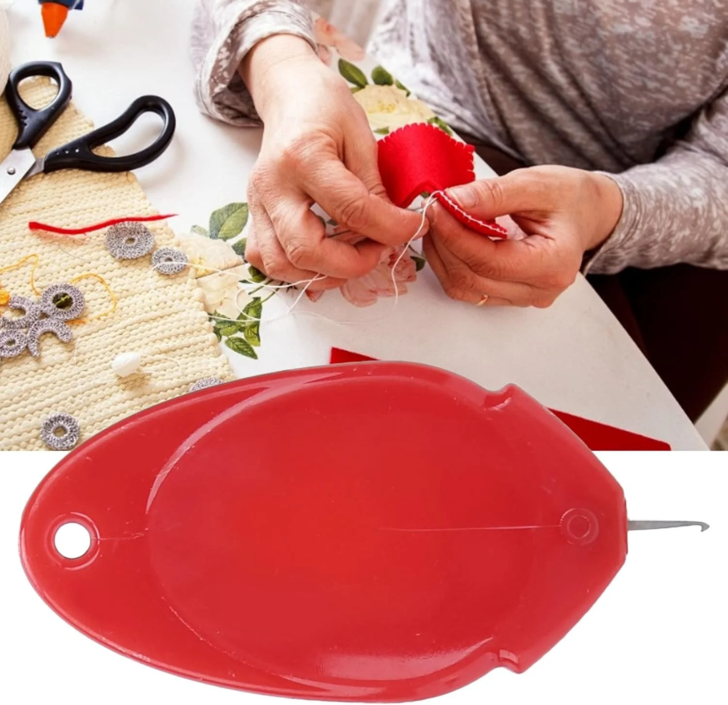 نخکش ماشینی، نخکش آسان پلاستیکی، نخکش خیاطی ساده چند رنگ برای خیاطی (قرمز 501) نخکش ماشینی، نخکش آسان پلاستیکی، نخکش خیاطی ساده چند رنگ برای خیاطی (قرمز 501)