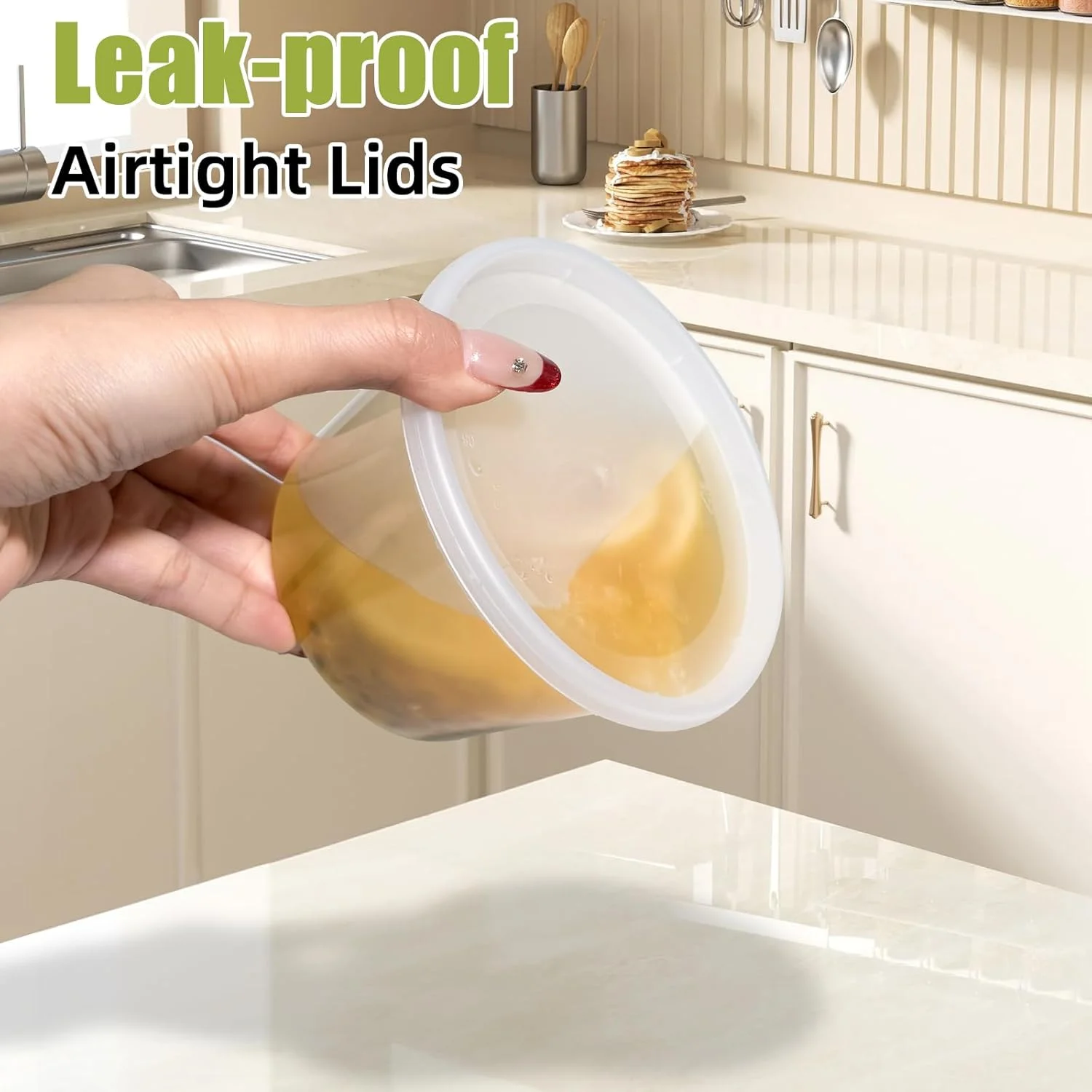 [60 عدد] ظروف دلی 240 میلی لیتری با درب، ظروف نگهداری مواد غذایی با درب محکم، ظروف پلاستیکی سوپ با درب، ظروف آماده سازی غذا/بدون BPA/قابل استفاده در فریزر/قابل شستشو در ماشین ظرفشویی/قابل استفاده در مایکروویو/قابل انباشت