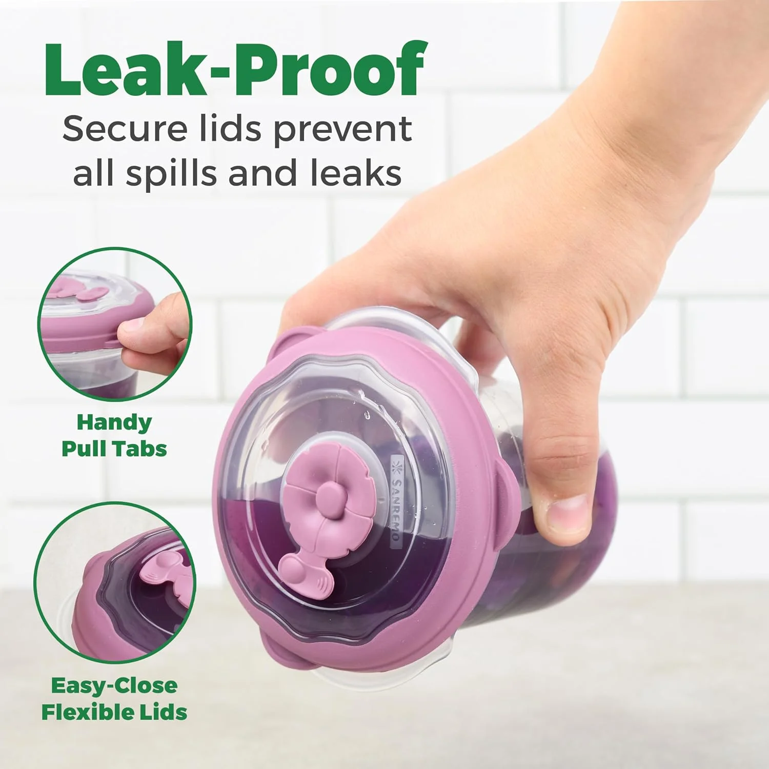 ظروف سوپ پلاستیکی 350 میلی لیتری با درب، قابل استفاده مجدد، ظرف نگهداری مواد غذایی دربسته و مناسب مایکروویو برای آماده سازی غذا، سوپ خانگی بیرون بر، قابل شستشو در ماشین ظرفشویی، درب دارای دریچه بخار، بدون BPA - 1.5 پیمانه - ست 4 عددی