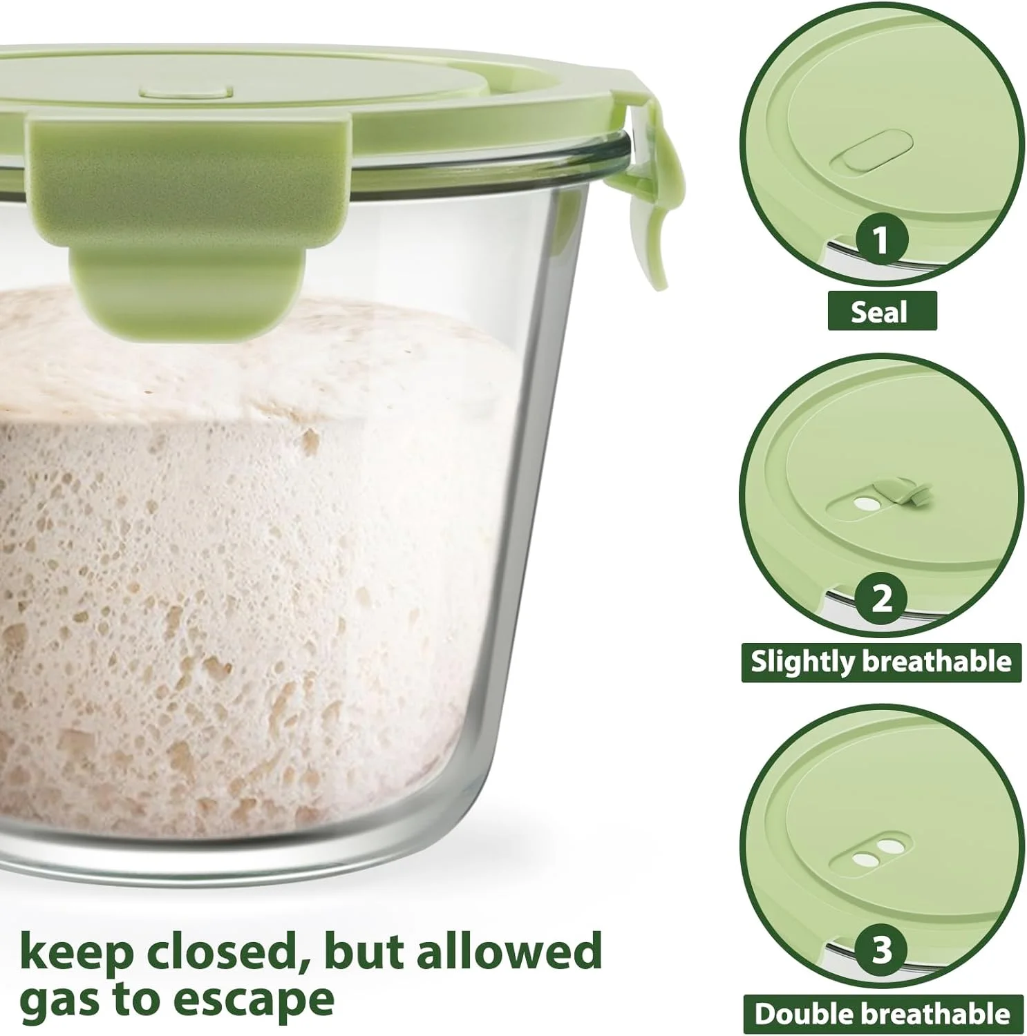 ست 4 عددی ظروف شیشه ای آماده سازی غذا با درب، ظروف نگهداری شیشه ای 3 پیمانه درب دار و ضد هوا، مقاوم در برابر حرارت و فاقد BPA مناسب برای سوپ، غذای باقیمانده، قابل استفاده در مایکروویو، ماشین ظرفشویی و فریزر (4 بسته رنگ های مختلف)