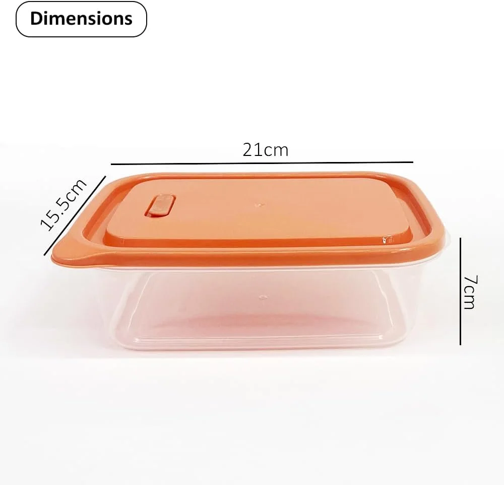 ظرف نگهداری غذا 4 تکه HEXAR® با درب، ست ظروف مربعی قابل چیدن، مناسب برای فریزر و ماشین ظرفشویی، ظروف پلاستیکی ضد نشت آشپزخانه (متنوع)